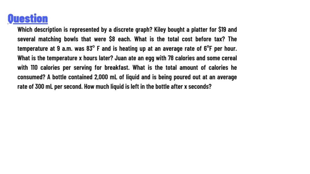 which description is represented by a discrete graph